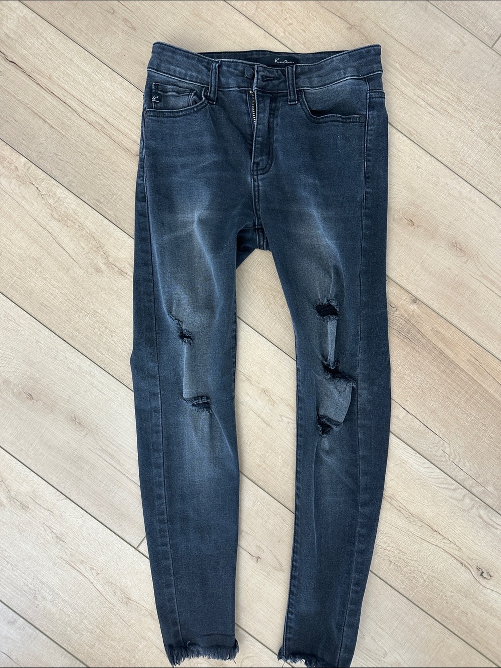 KanCan Black Washed Distressed Skinny Jeans